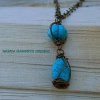 Turquoise double drop pendant
