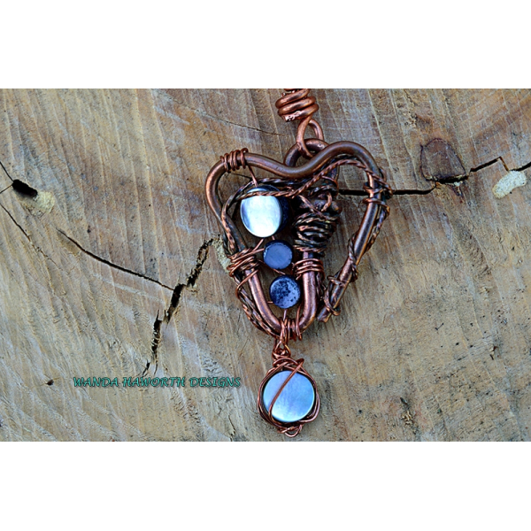 Heart shaped copper pendant