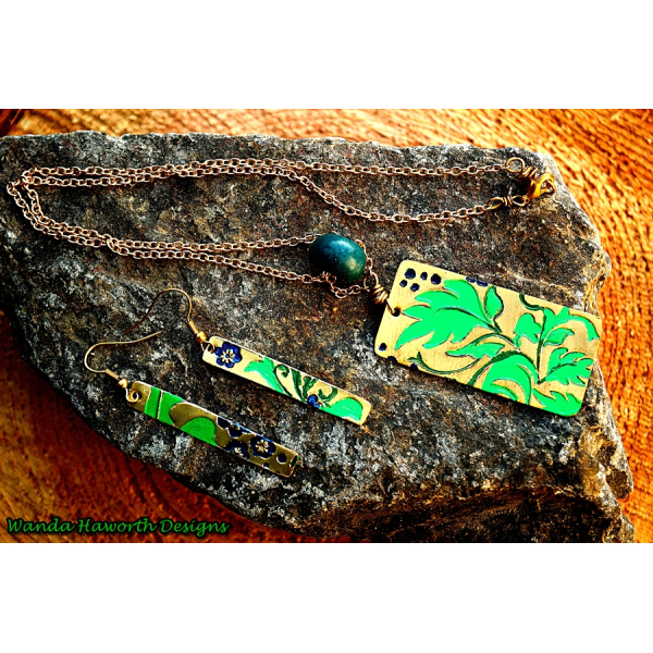 Patina painted pendant