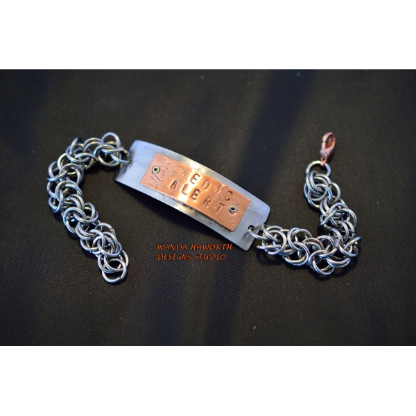 hand made medic alert bracelet