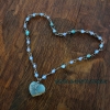 Blue agate heart pendant