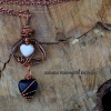 Black onyx heart cut pendant White turquoise heart pendant
