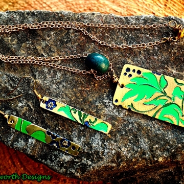 Patina painted pendant